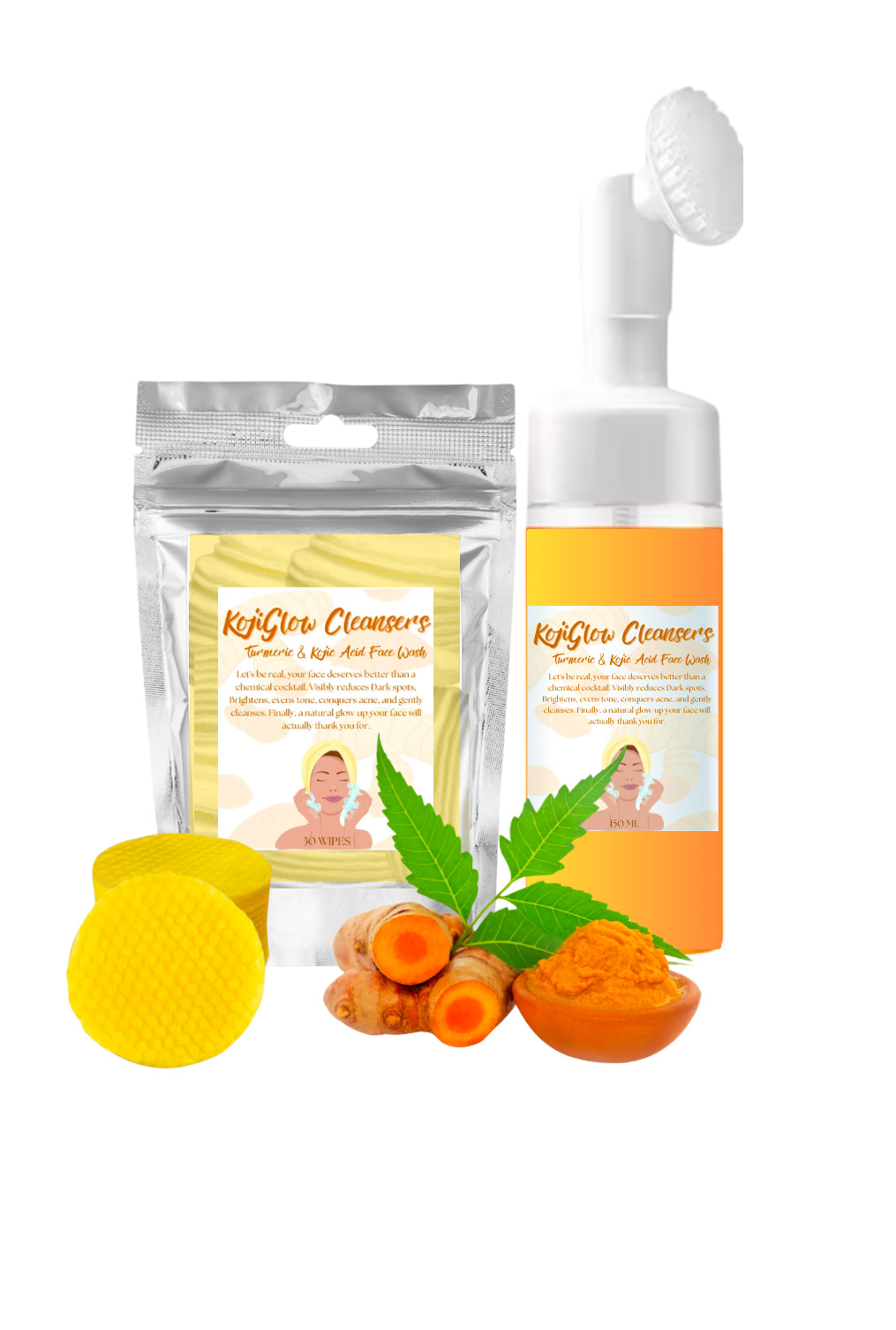 KojiGlow Cleansers™: Turmeric & Kojic Acid liquid Face Wash