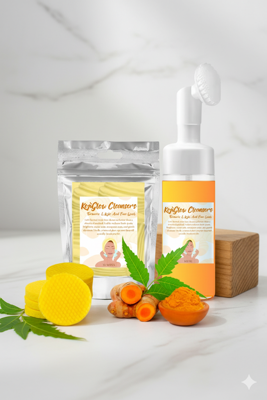 KojiGlow Cleansers™: Turmeric & Kojic Acid Foaming Cleansing Pads