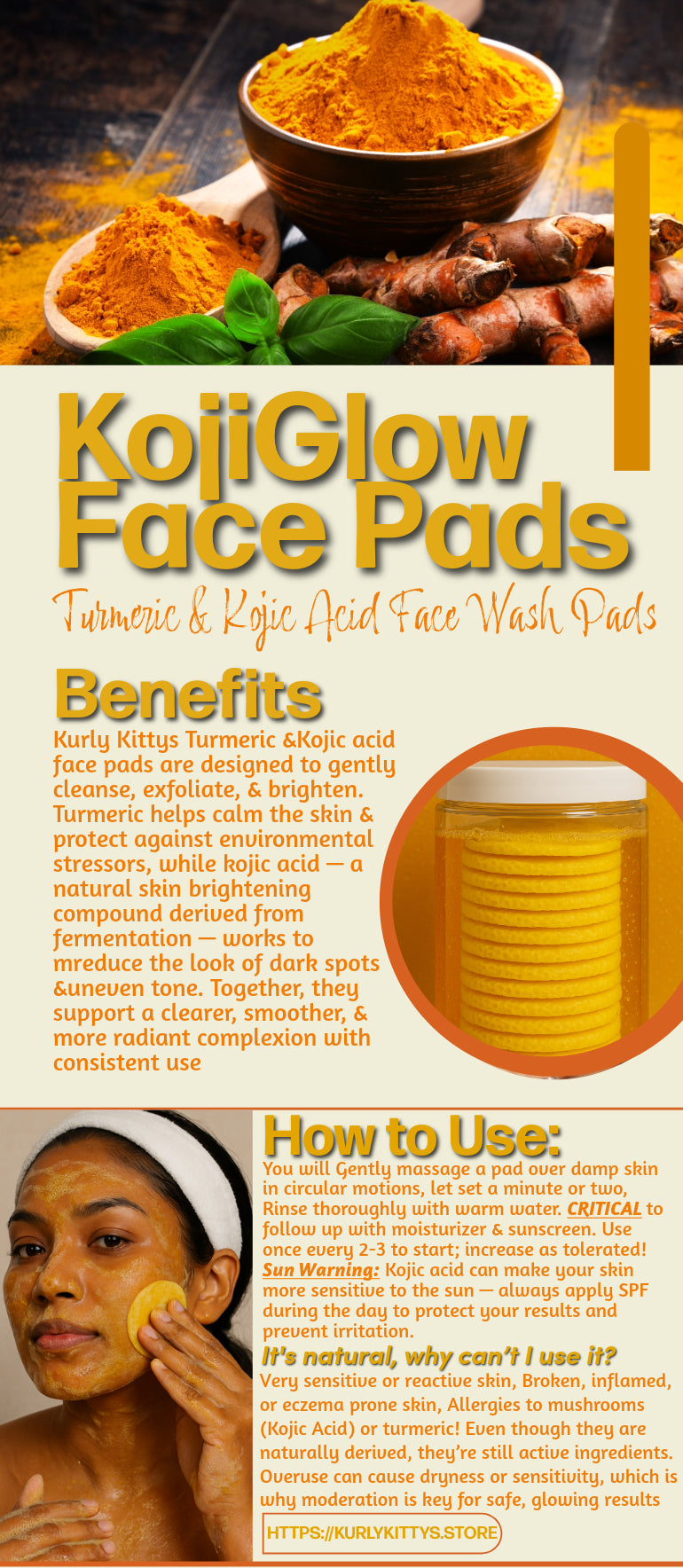 KojiGlow Cleansers™: Turmeric & Kojic Acid Foaming Cleansing Pads