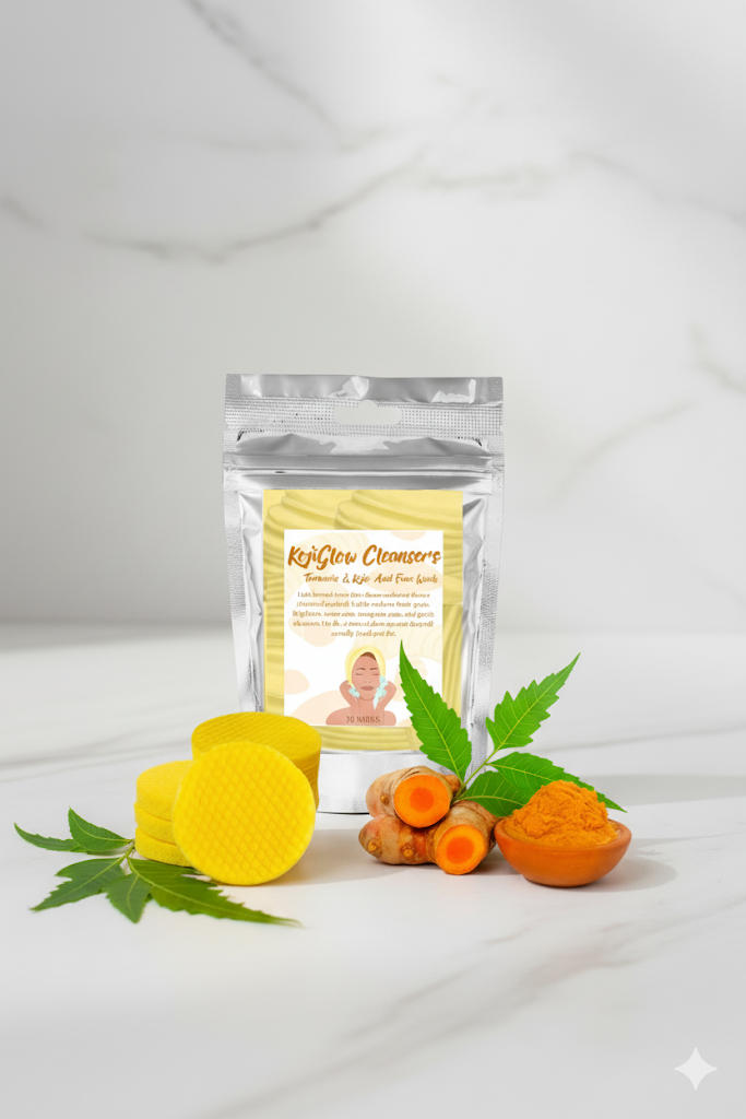 KojiGlow Cleansers™: Turmeric & Kojic Acid Foaming Cleansing Pads