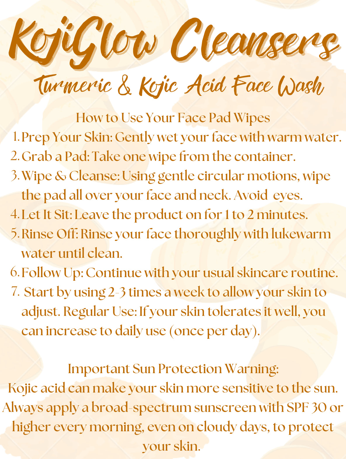 KojiGlow Cleansers™: Turmeric & Kojic Acid Foaming Cleansing Pads