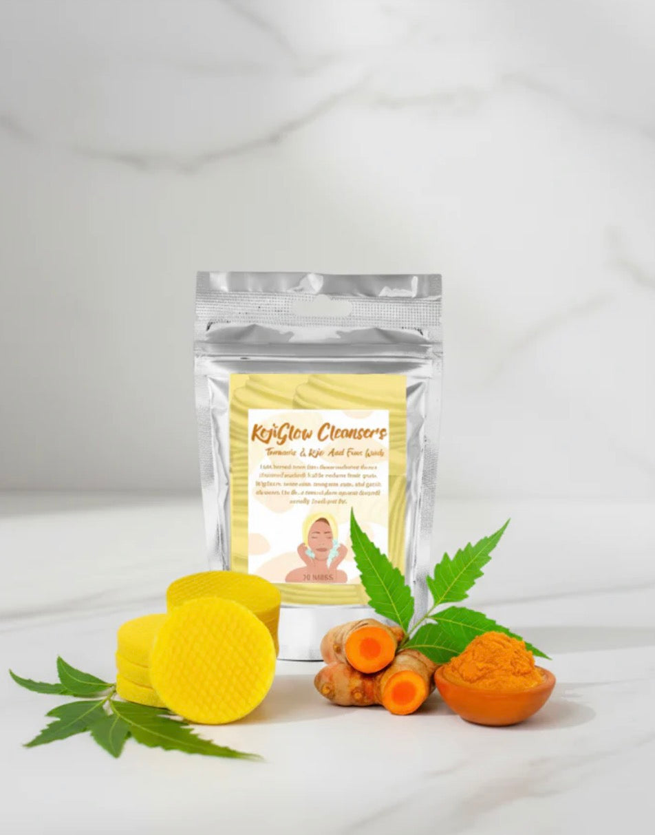 KojiGlow Cleansers™: Turmeric & Kojic Acid Foaming Cleansing Pads