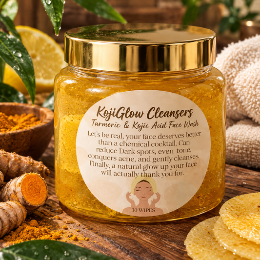 KojiGlow Cleansers™ | Turmeric + Kojic Acid Foaming Pads